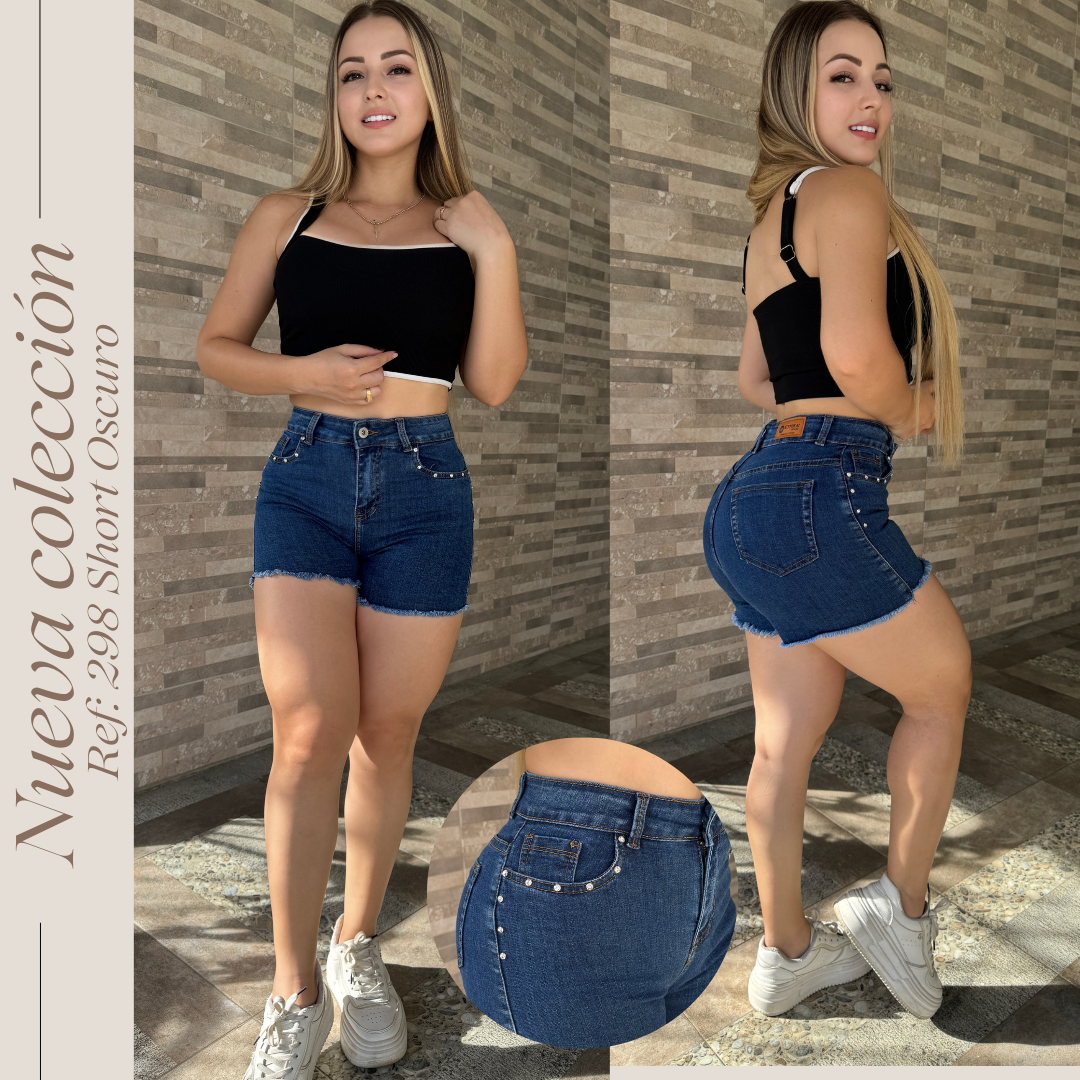 JEANS SHORT RF:298 OSCURO