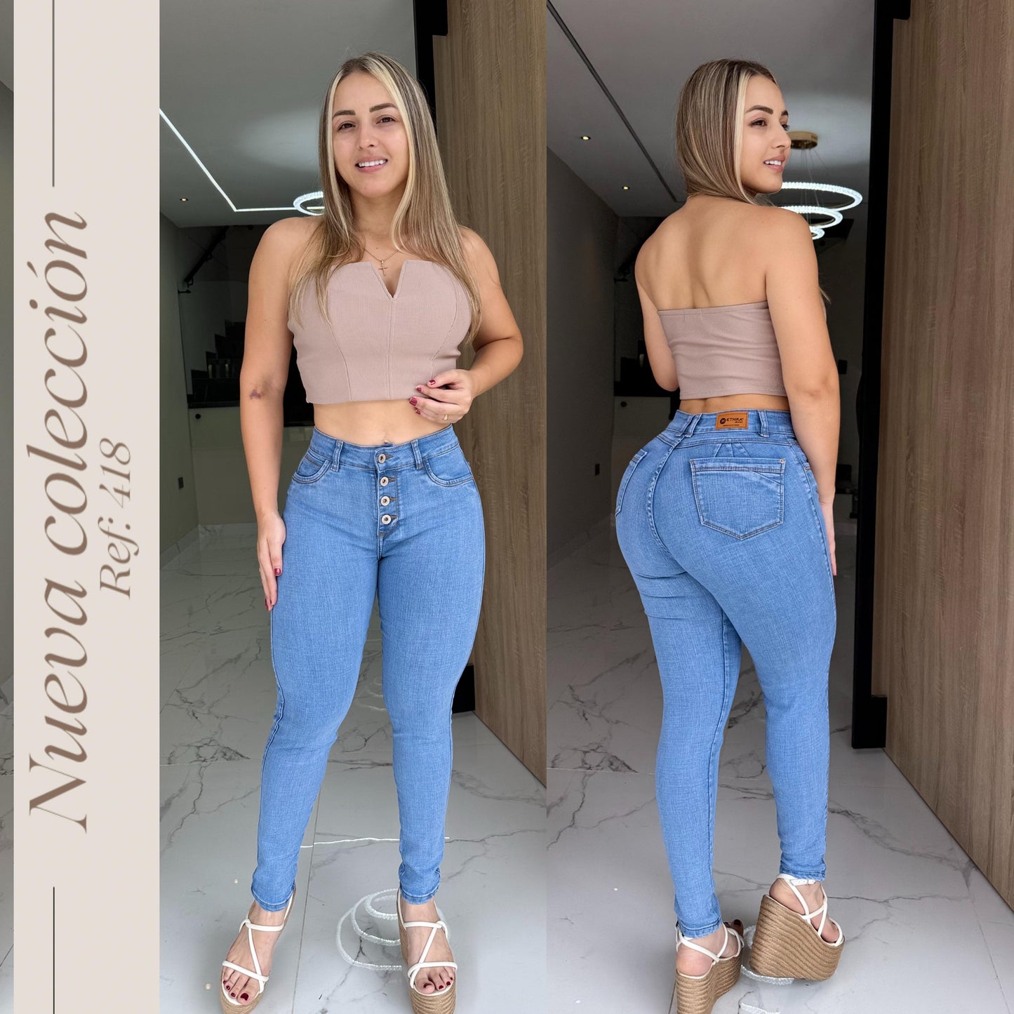 JEANS SKINNY TONO CLARO RF:418
