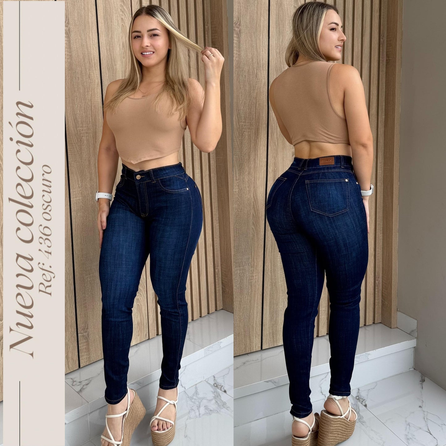 JEANS DAMA DE 1 BOTON OSCURO RF:436