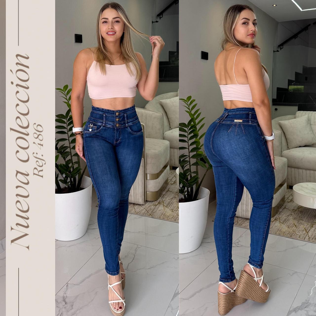 JEANS 3 BOTONES LEVANTA COLA REF:486