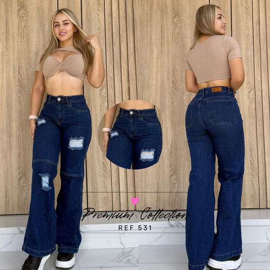 JEANS DAMA BOTA RECTA OSCURO RF:531