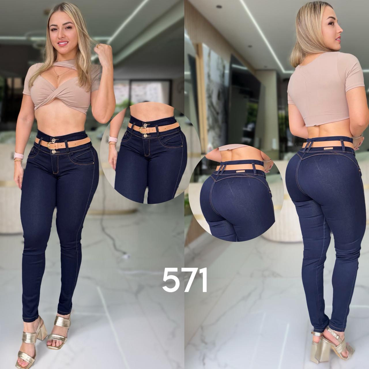 JEANS AZUL OSCURO 3 BOTONES SIN BOLSILLO RF:571