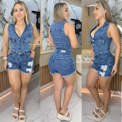 ENTERIZO SHORT DAMA  REF: 556 - CHALECO CLARO REF: 573