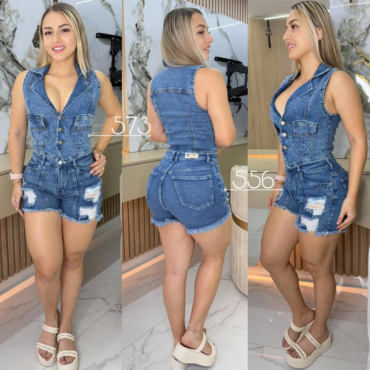 ENTERIZO SHORT DAMA  REF: 556 - CHALECO CLARO REF: 573