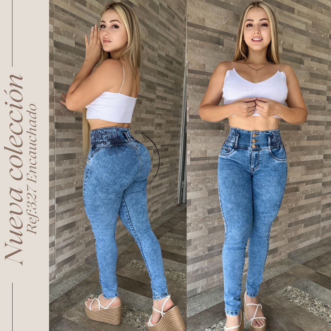 JEANS 3 BOTONES REF:327 ENCAUCHADO