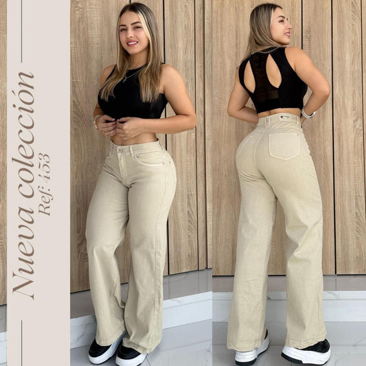 JEANS PALAZZO REF: 453 BEIGE