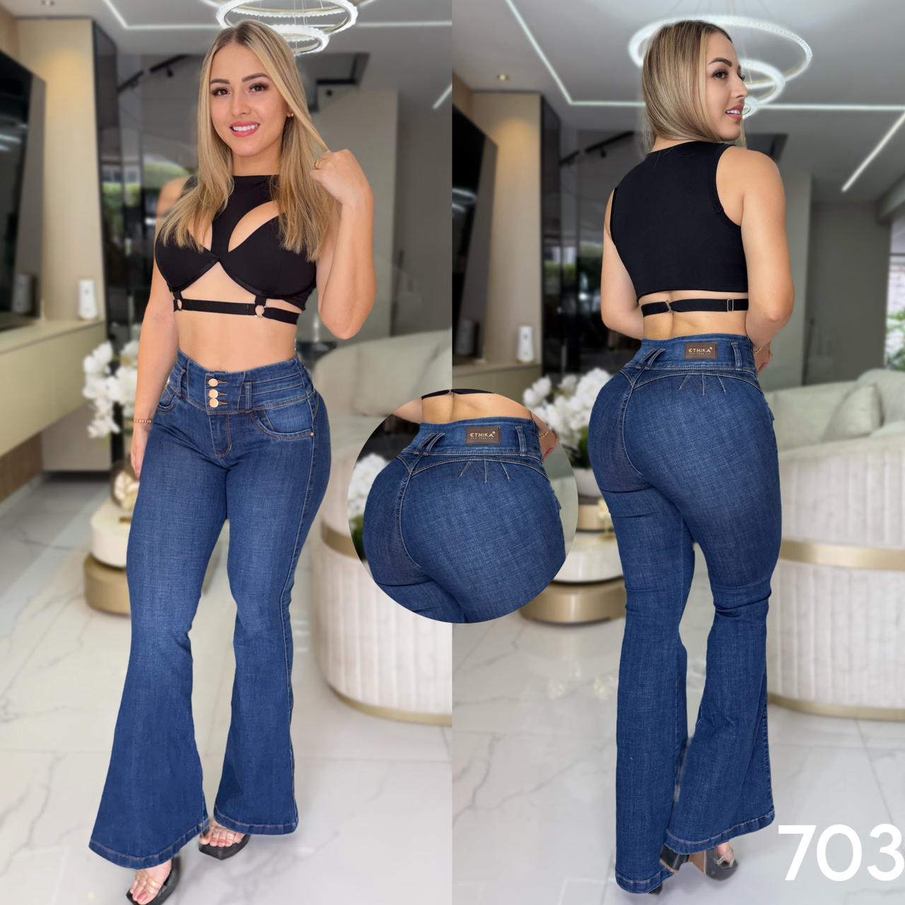 JEANS BOTA CAMPANA REF: 703 CLARO