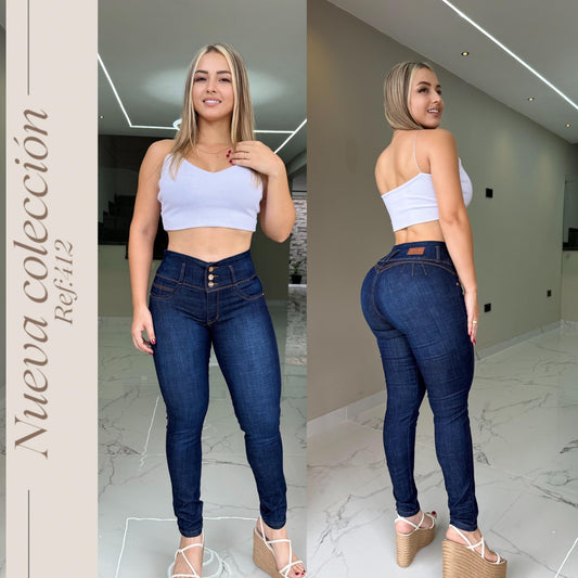 JEANS 3 BOTONES TONO MEDIO SIN BOLSILLO RF:412