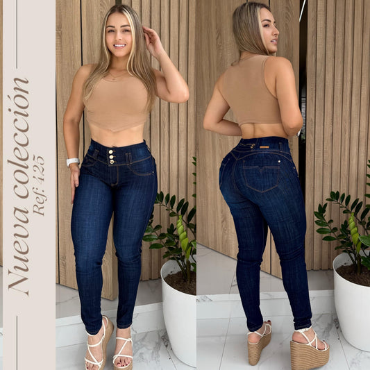 JEANS AZUL OSCURO 3 BOTONES RF:425