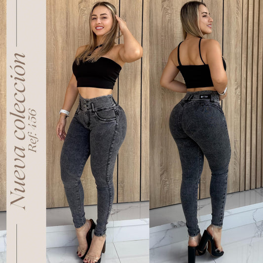 JEANS DAMA 3 BOTONES GRIS FROSTER SIN BOLSILLO  REF:456