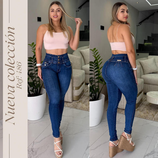 JEANS 3 BOTONES LEVANTA COLA REF:486