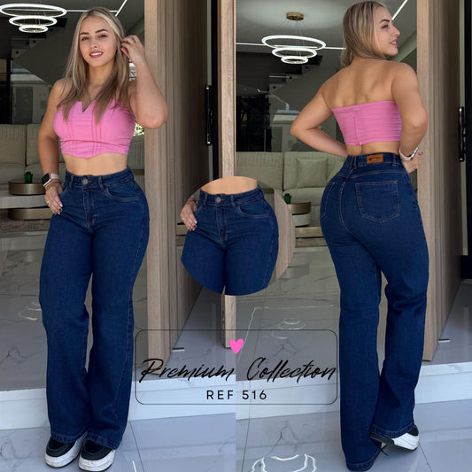 JEANS DAMA BOTA RECTA OSCURO RF:516