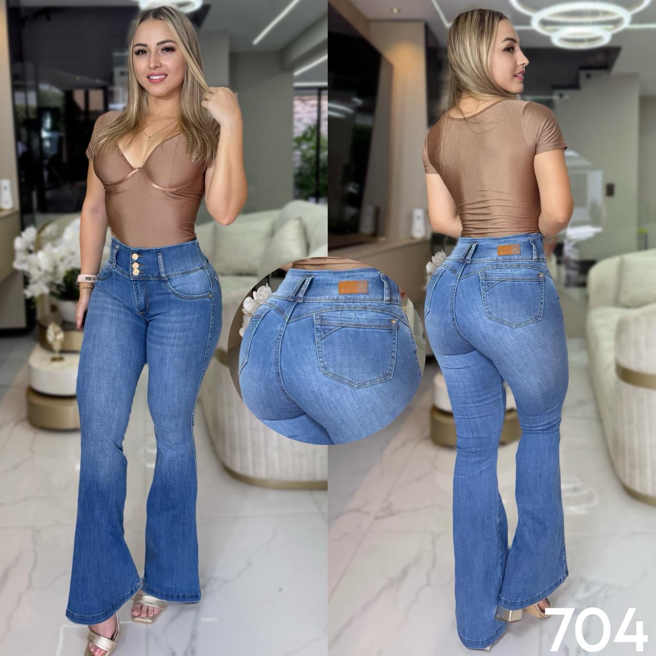 JEANS BOTA CAMPANA REF: 704 CLARO